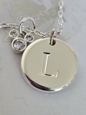 Mickey Silver-Tone Initial "L" Pendant Necklace